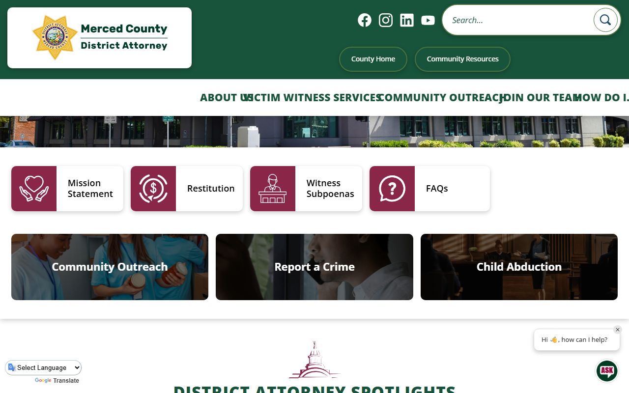 Merced County District Attorney court records after arrest source page